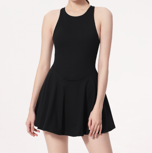 Quick-Drying Anti-Exposure Yoga Jumpsuit Sports Dress