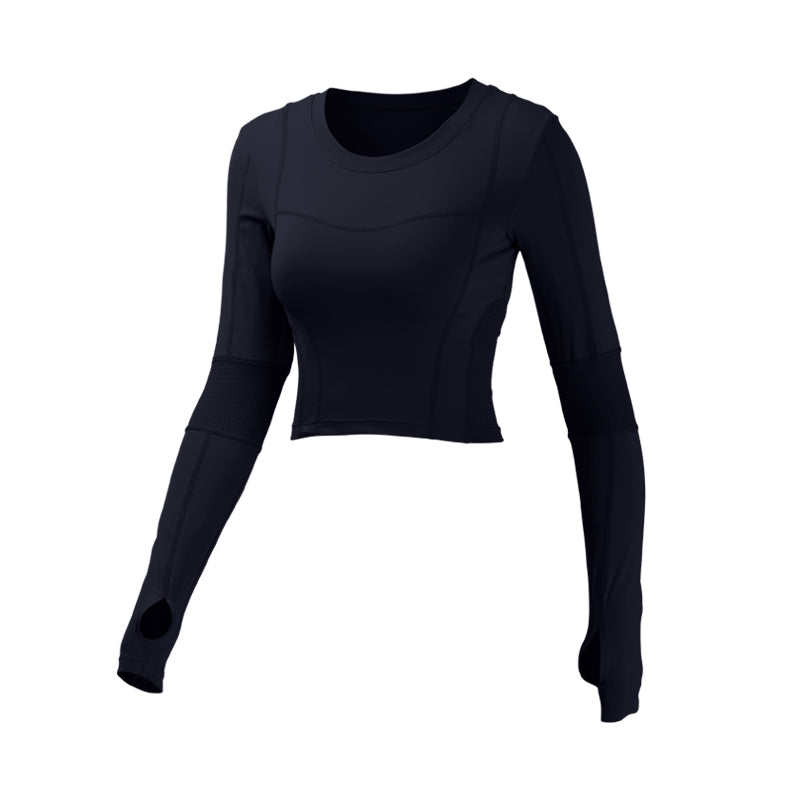 Women's Long Sleeve Crop Top with Thumb HolesStyle meets function. This fitted long-sleeve crop top features a flattering scoop neck, thumb hole cuffs, and a cropped silhouette that pairs perfectly with high-waActivewear TopBeauty Babeez FitsBeauty Babeez Fits LLCWomen's Long Sleeve Crop Top