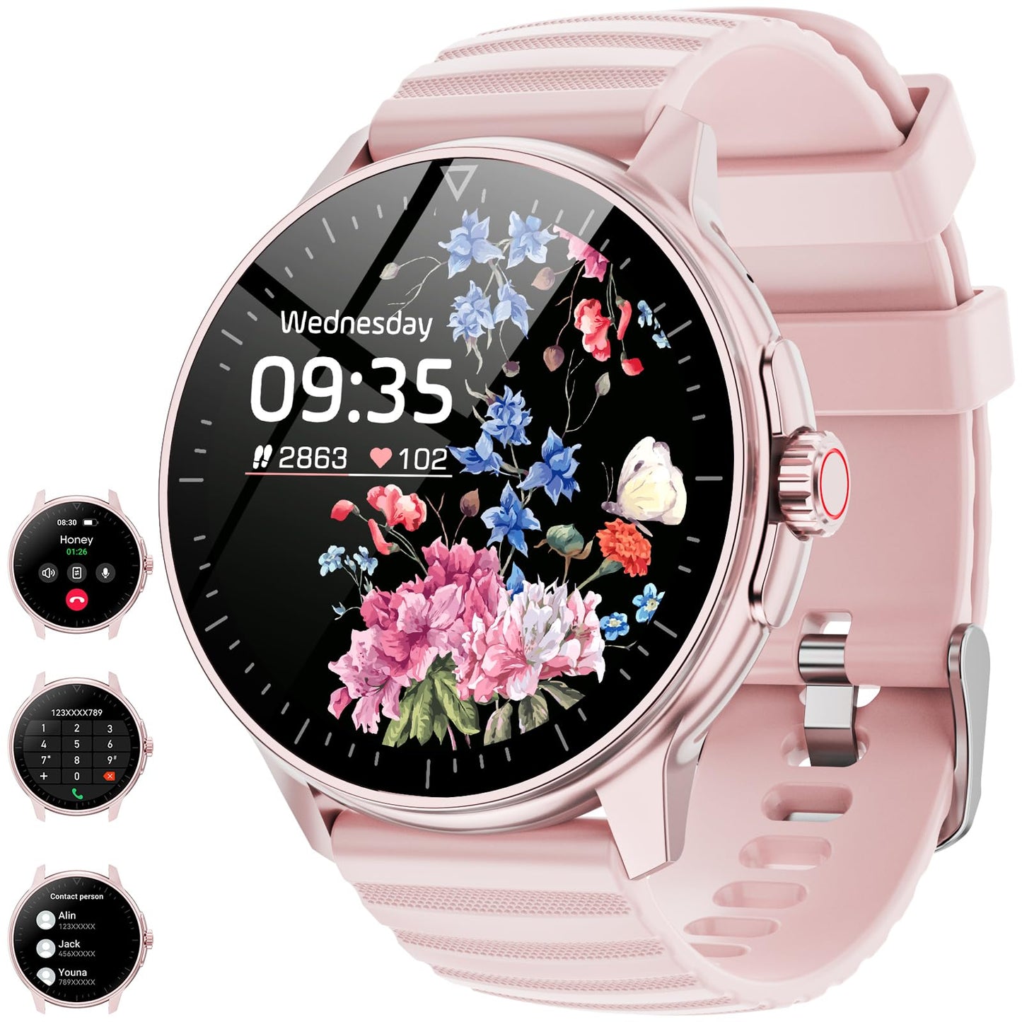 3Cloudge Smart Fitness Watch with 1.39 inch HD touchscreen, AI voice control, Bluetooth calling, 110+ sports modes, and IP67 waterproof design