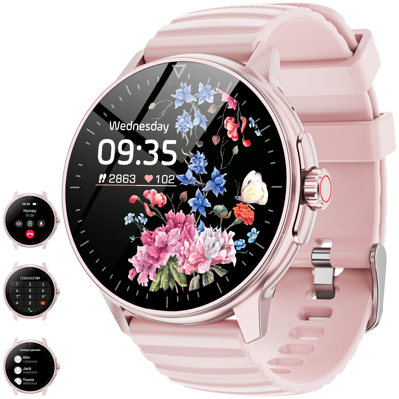 3Cloudge Smart Fitness Watch with 1.39 inch HD touchscreen, AI voice control, Bluetooth calling, 110+ sports modes, and IP67 waterproof design