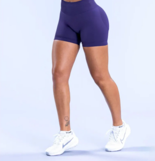 FlexFlow Seamless Yoga Shorts high-waist mid-thigh seamless workout shorts for women in vibrant colors