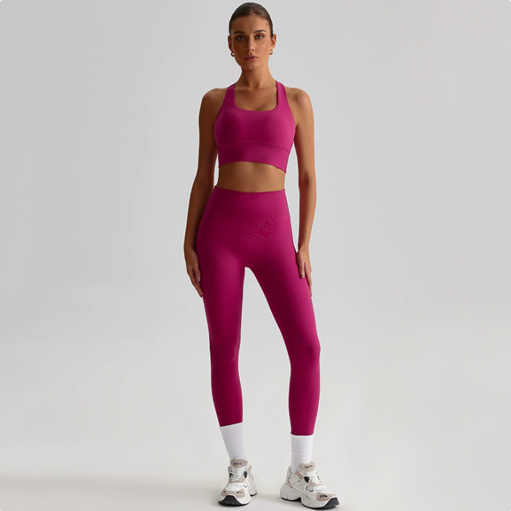 Seamless Backless Yoga Set – 2-Piece Sports Bra & Leggings