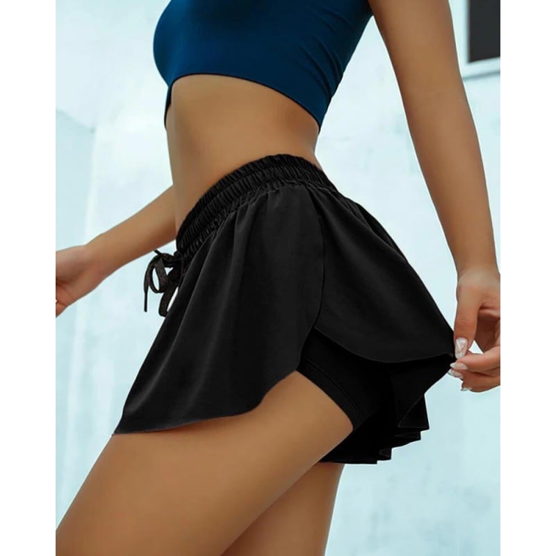 Women's Flowy Butterfly Skort ShortsFlirty, flowy, and functional. These butterfly skort shorts feature a flared, layered skirt-over-shorts design with an elastic waistband and adjustable drawstring tiSkortBeauty Babeez FitsBeauty Babeez Fits LLCWomen's Flowy Butterfly Skort