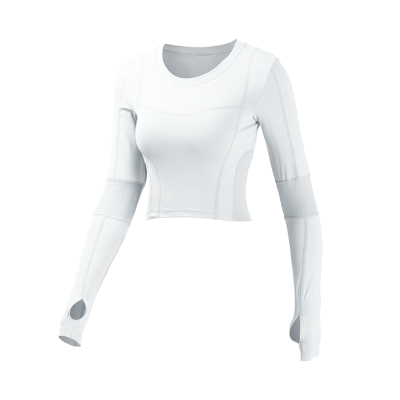 Women's Long Sleeve Crop Top with Thumb HolesStyle meets function. This fitted long-sleeve crop top features a flattering scoop neck, thumb hole cuffs, and a cropped silhouette that pairs perfectly with high-waActivewear TopBeauty Babeez FitsBeauty Babeez Fits LLCWomen's Long Sleeve Crop Top