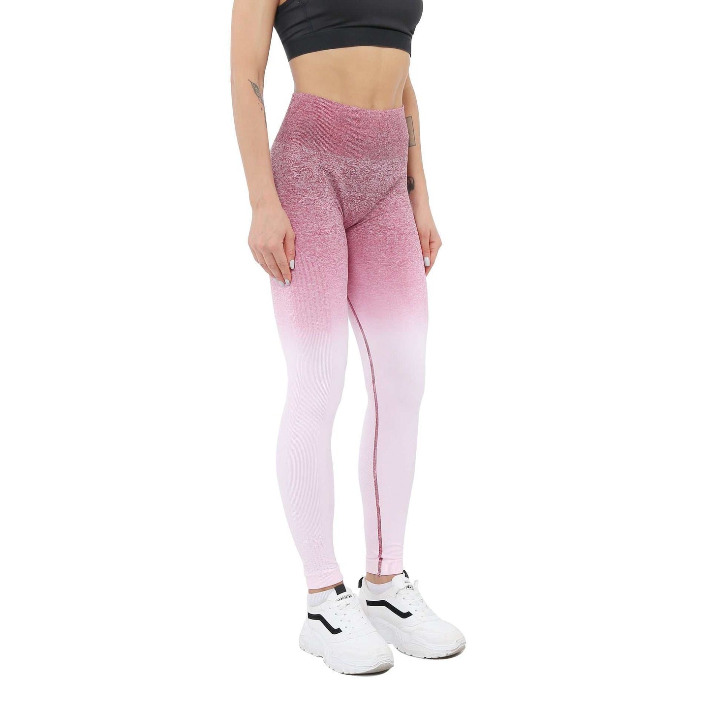 Seamless High-Waist Yoga Set – Gradient 2-Piece Activewear