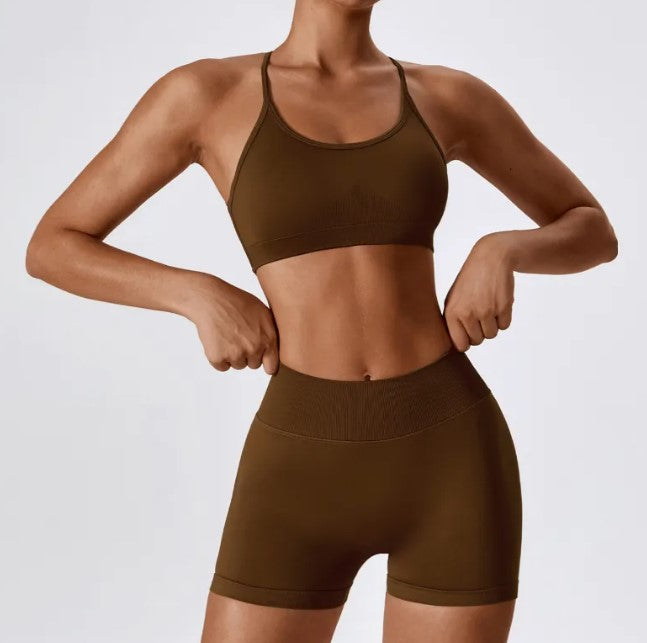 Women's Sports Bra & Bike Shorts SetTwo-piece perfection. This sports bra and bike shorts set is designed to move with you — smooth, supportive, and sculpting from every angle. The crossback bra offersActivewear SetBeauty Babeez FitsBeauty Babeez Fits LLCWomen's Sports Bra & Bike Shorts Set