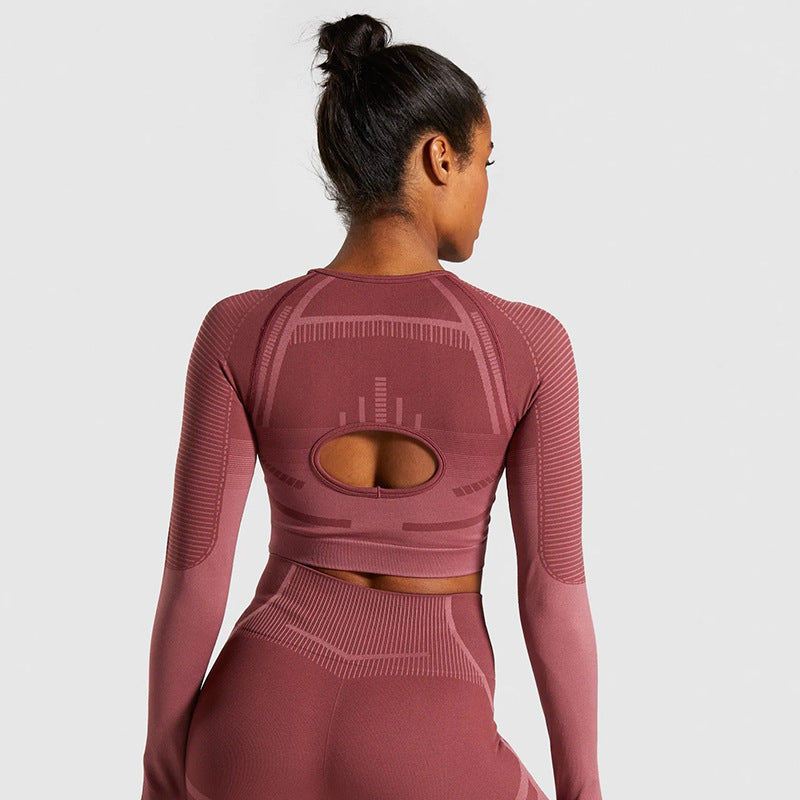 Seamless Long Sleeve Fitness Tights Suit