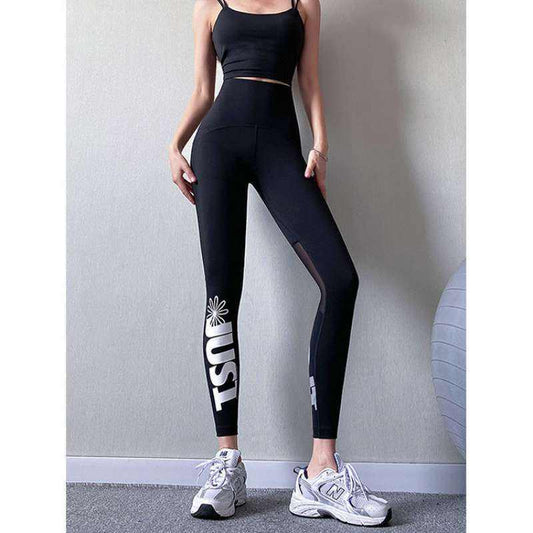 Quick-drying tight-fitting nylon fitness pants in black, white, and blue for breathable workout comfort