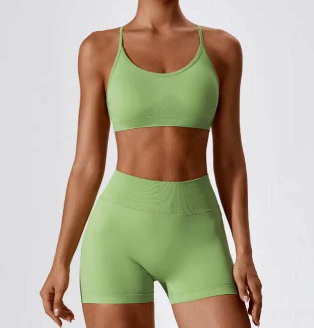 Women's Sports Bra & Bike Shorts SetTwo-piece perfection. This sports bra and bike shorts set is designed to move with you — smooth, supportive, and sculpting from every angle. The crossback bra offersActivewear SetBeauty Babeez FitsBeauty Babeez Fits LLCWomen's Sports Bra & Bike Shorts Set