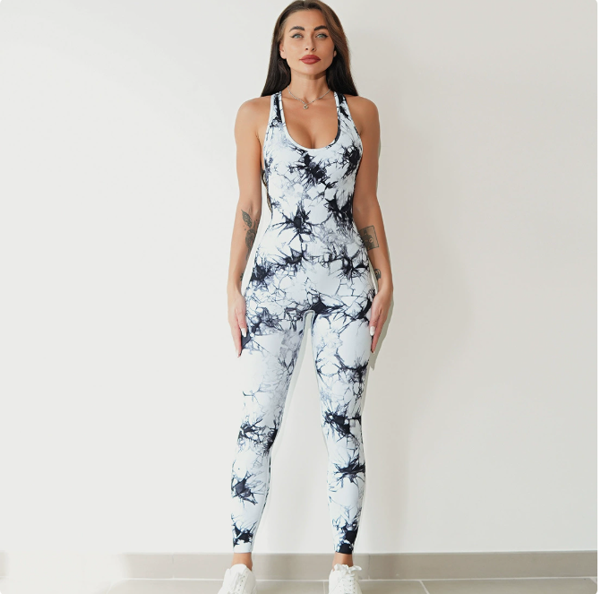 Tie Dye Bodysuit / Quick-Dry Yoga Wear (One Piece)