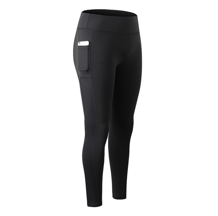 Seamless Color-Block Yoga Pants with Pockets