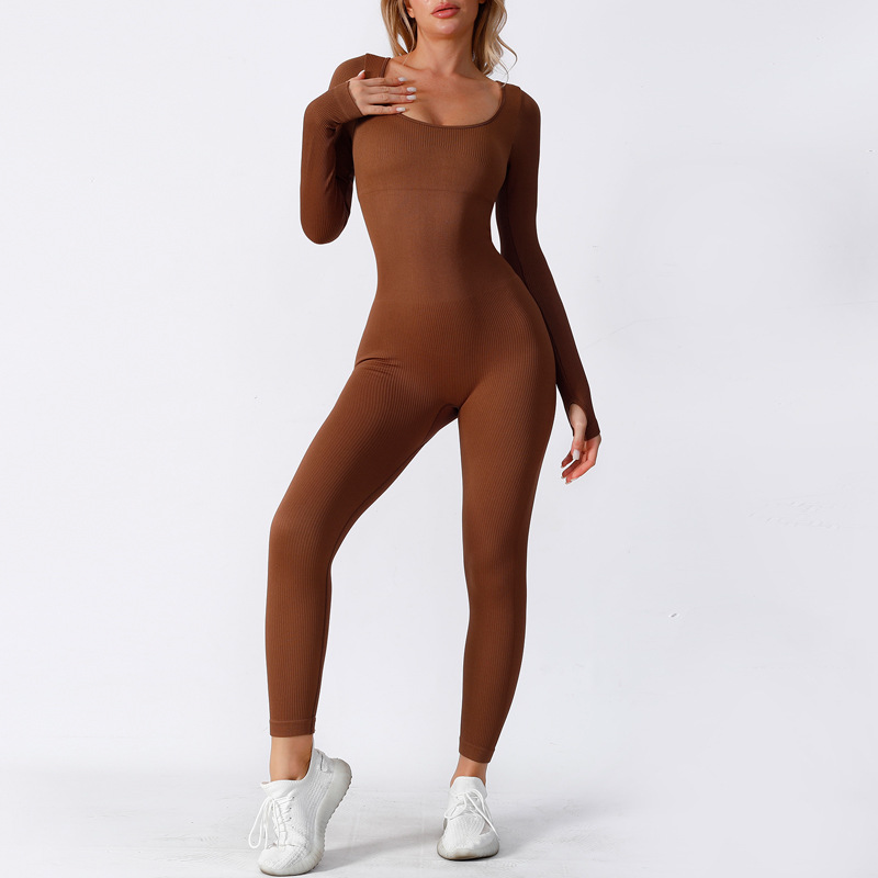 Seamless Long Sleeve Yoga Jumpsuit for Women