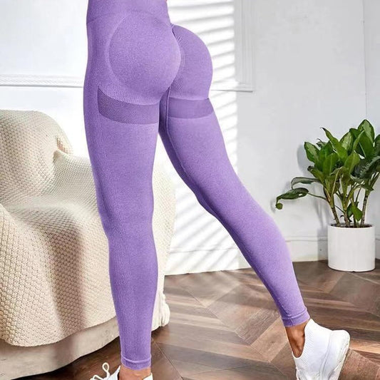 15 colorful seamless high-waisted yoga leggings for women displayed in various shades