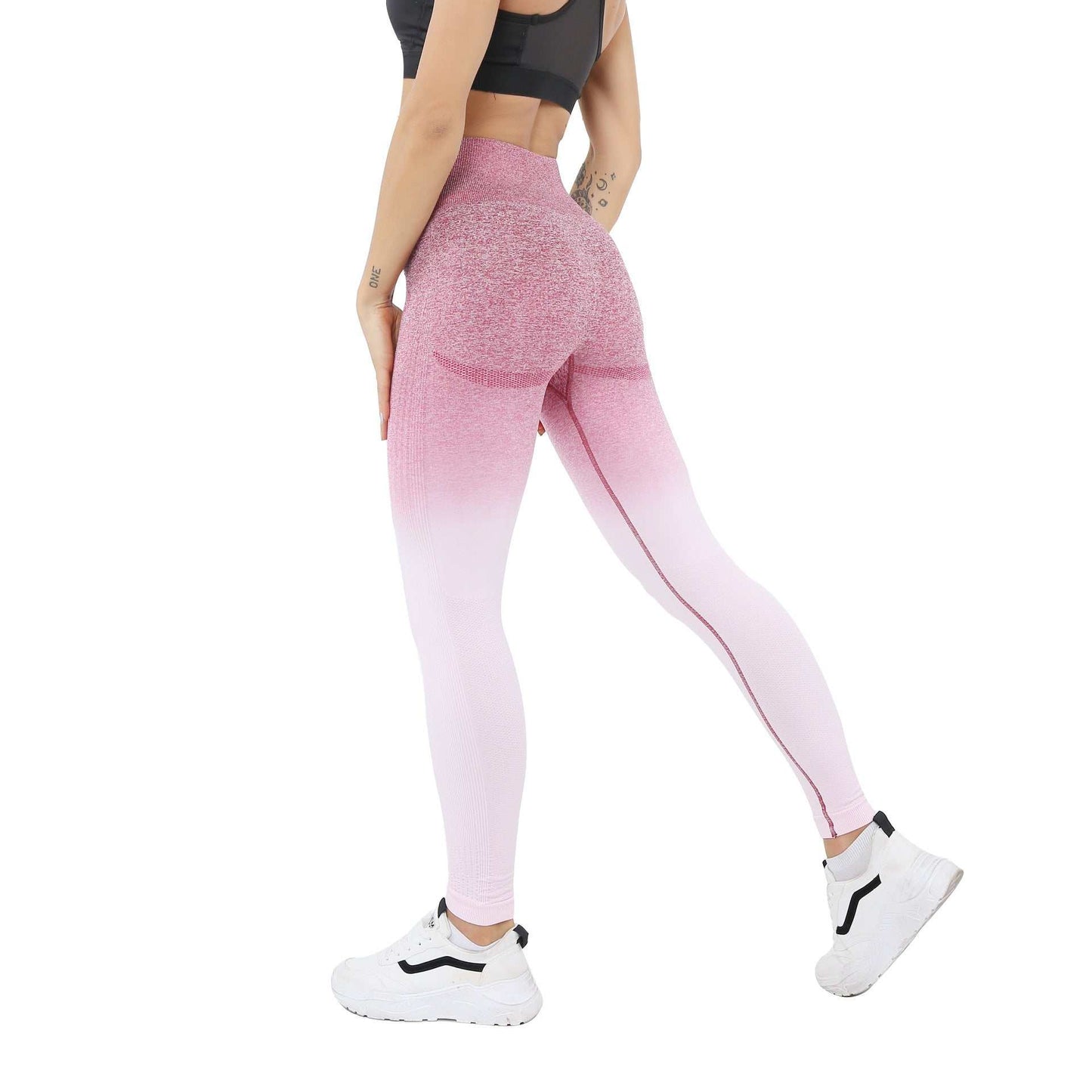 Seamless High-Waist Yoga Set – Gradient 2-Piece Activewear