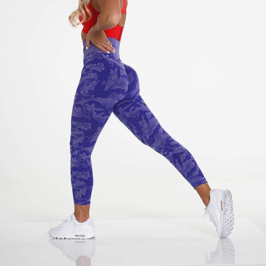 Cropped Camouflage Jacquard Seamless Yoga Pants
