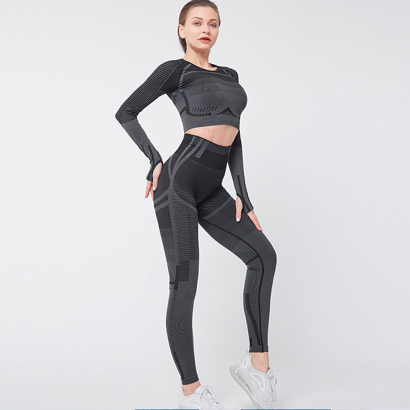 Seamless Long Sleeve Fitness Tights Suit